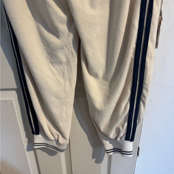 Faherty Richie Jogger Pants CREAM w/ NAVY BLUE Stripes Large - Picture 9 of 14